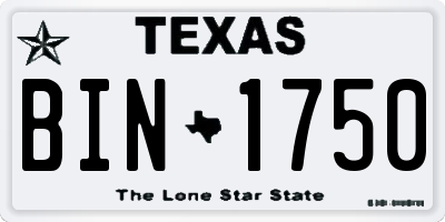 TX license plate BIN1750