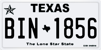 TX license plate BIN1856