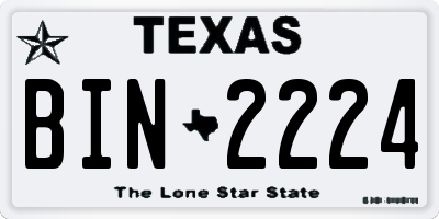 TX license plate BIN2224