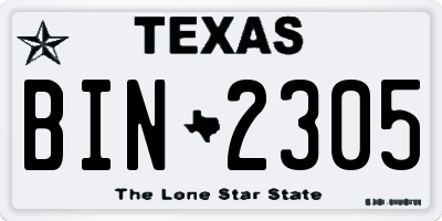 TX license plate BIN2305