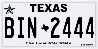 TX license plate BIN2444