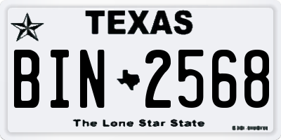TX license plate BIN2568