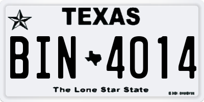 TX license plate BIN4014