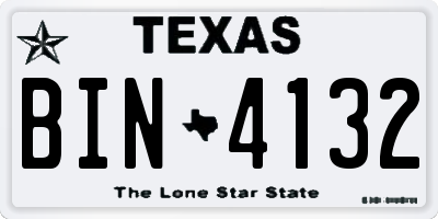 TX license plate BIN4132