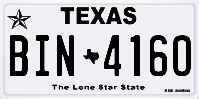 TX license plate BIN4160
