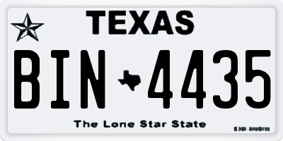 TX license plate BIN4435