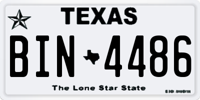 TX license plate BIN4486
