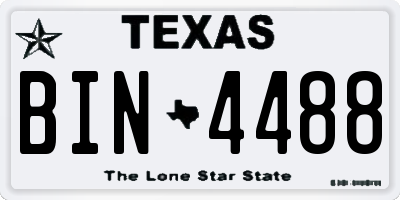 TX license plate BIN4488