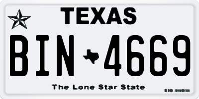 TX license plate BIN4669