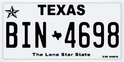 TX license plate BIN4698