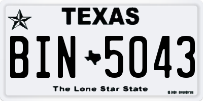 TX license plate BIN5043