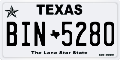 TX license plate BIN5280