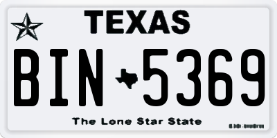 TX license plate BIN5369