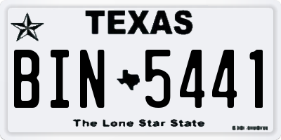 TX license plate BIN5441