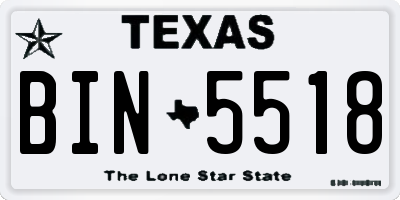 TX license plate BIN5518