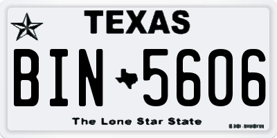 TX license plate BIN5606
