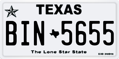 TX license plate BIN5655