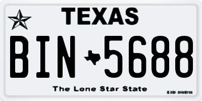 TX license plate BIN5688