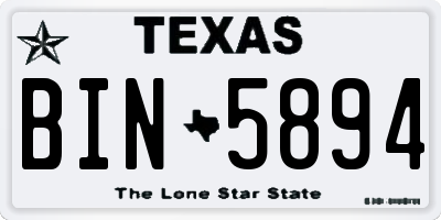 TX license plate BIN5894
