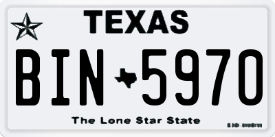 TX license plate BIN5970