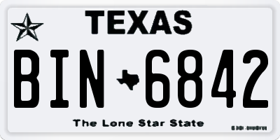TX license plate BIN6842