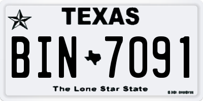 TX license plate BIN7091