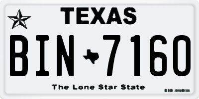 TX license plate BIN7160