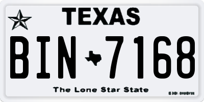 TX license plate BIN7168