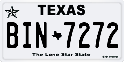 TX license plate BIN7272