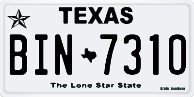 TX license plate BIN7310