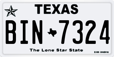 TX license plate BIN7324