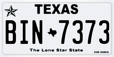 TX license plate BIN7373