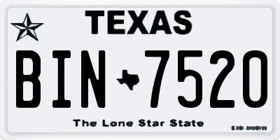 TX license plate BIN7520