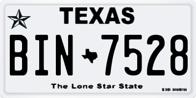 TX license plate BIN7528