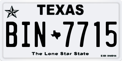 TX license plate BIN7715