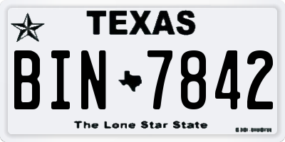 TX license plate BIN7842
