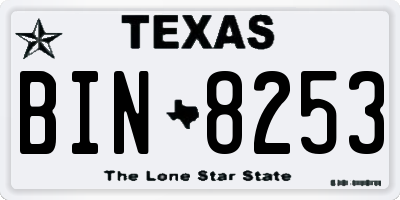 TX license plate BIN8253