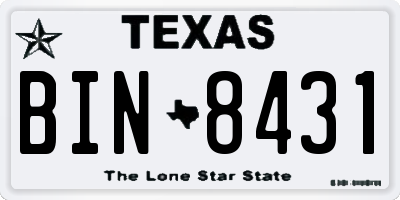 TX license plate BIN8431