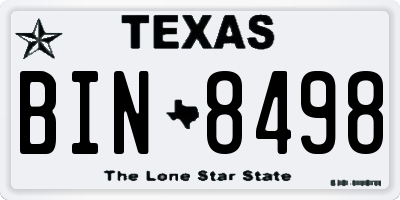 TX license plate BIN8498