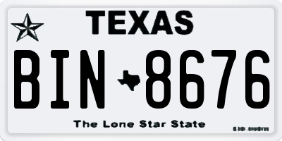 TX license plate BIN8676