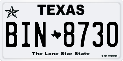 TX license plate BIN8730