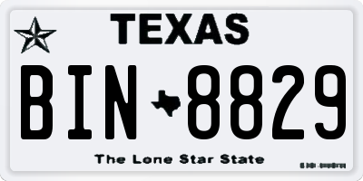 TX license plate BIN8829