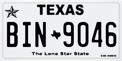 TX license plate BIN9046