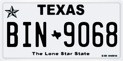 TX license plate BIN9068