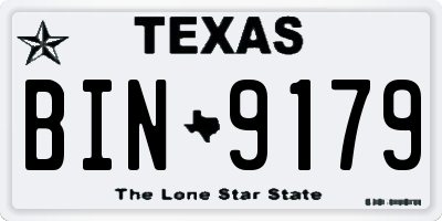 TX license plate BIN9179