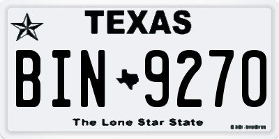 TX license plate BIN9270