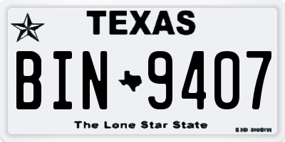 TX license plate BIN9407