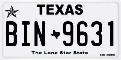 TX license plate BIN9631