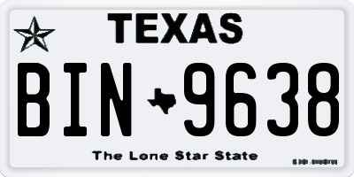 TX license plate BIN9638