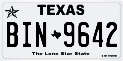 TX license plate BIN9642